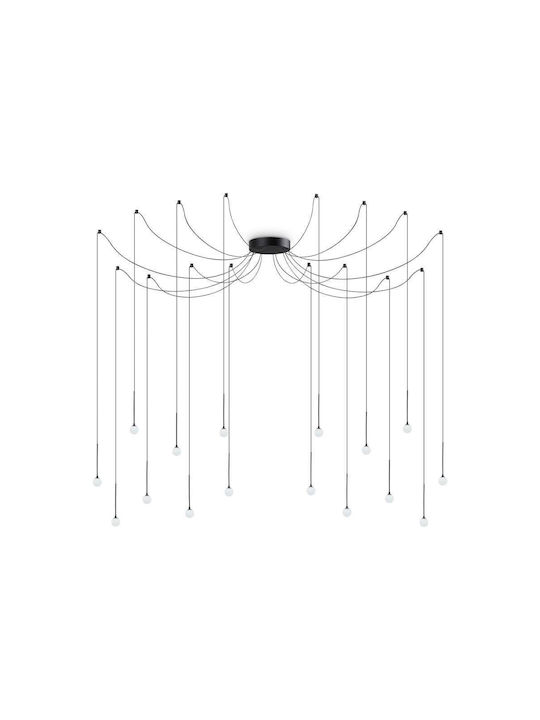 Φωτιστικό Οροφής Κρεμαστό Lucciola 284002 20x543,5cm LED 16W 3000K 1500Lm Black Ideal Lux